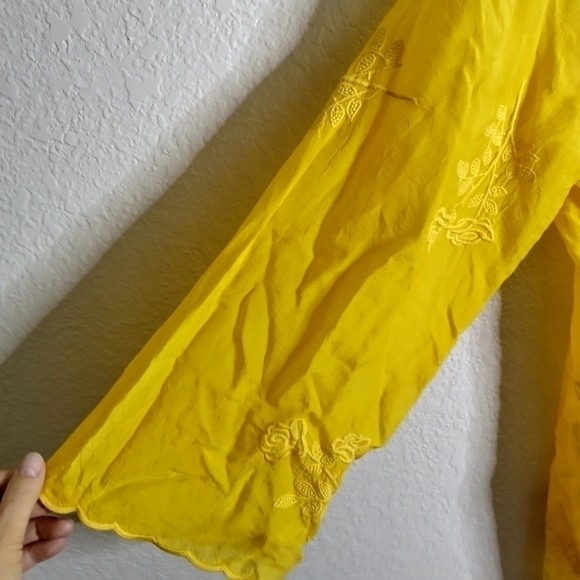 NWT Johnny Was Mandi Tunic Top Yellow Blouse sz M - Picture 5 of 10